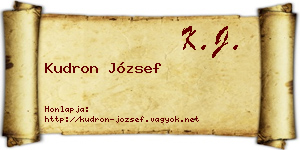 Kudron József névjegykártya