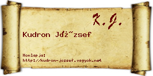 Kudron József névjegykártya